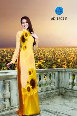 Vải áo dài hoa Hướng Dương-DT 1818