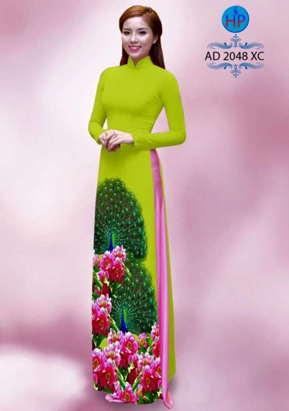 Vải áo dài đuôi chim Công