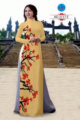 Vải áo dài hoa chạy dọc-DT 1850