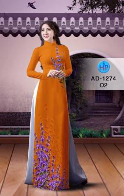 Vải áo dài hoa trên dưới-DT 1856