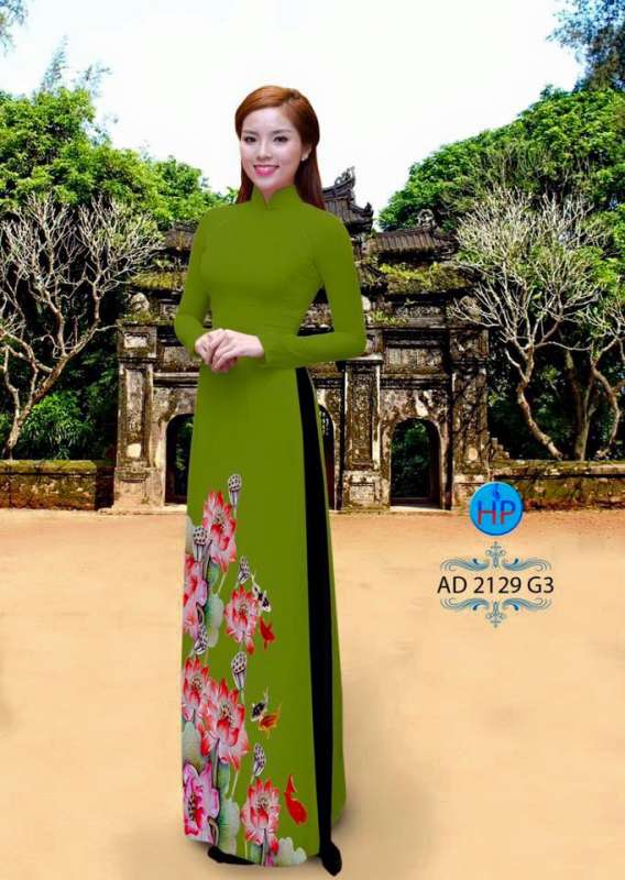 Vải áo dài cành hoa dưới