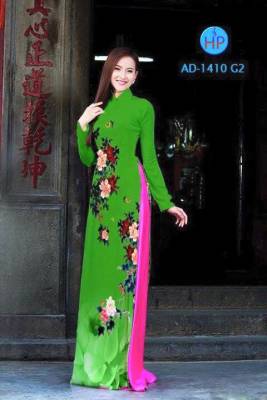 Vải áo dài hoa chạy dọc-DT 1884