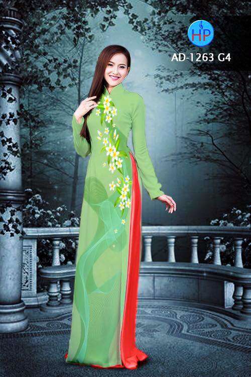 Vải áo dài hoa chạy dọc