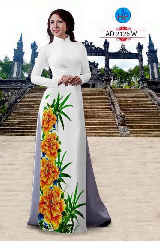 Vải áo dài hoa ngang hông