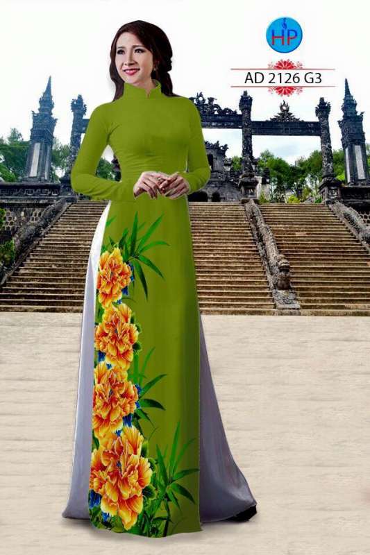 Vải áo dài hoa ngang hông