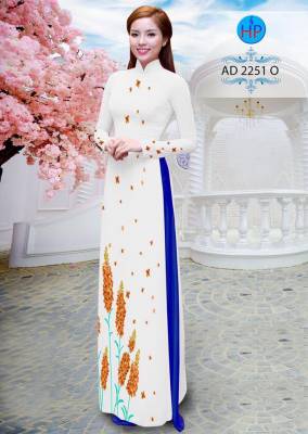 Vải áo dài hoa tà dưới-DT 1965