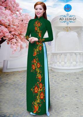 Vải áo dài hoa nhỏ chạy dọc-DT 1974
