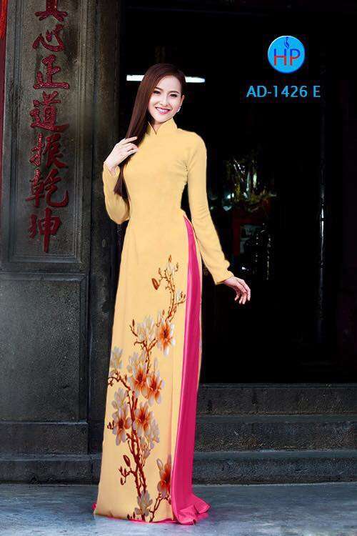 Vải áo dài cành hoa Sứ