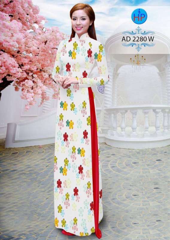 Vải áo dài hoa nhỏ toàn thân