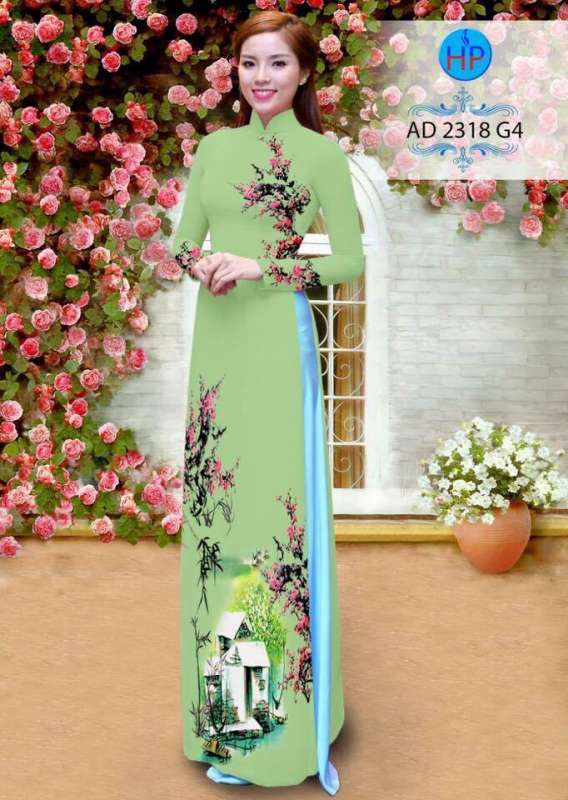 Vải áo dài hoa cảnh