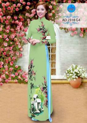 Vải áo dài hoa cảnh-DT 2013