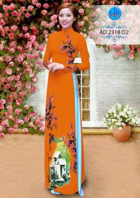 Vải áo dài hoa cảnh-DT 2013