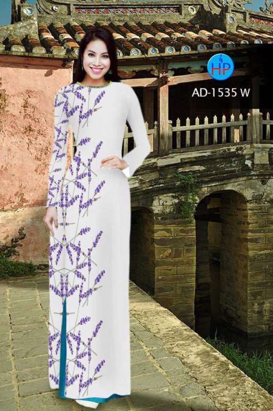 Vải áo dài hoa cỏ