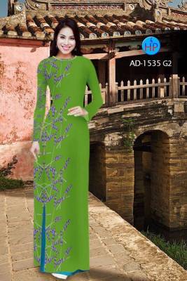 Vải áo dài hoa cỏ-DT 2021