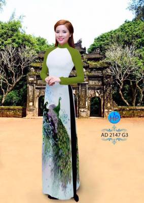 Vải áo dài chim Công-DT 2022