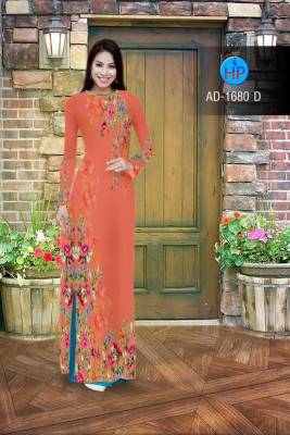 Vải áo dài cành hoa-DT 2042