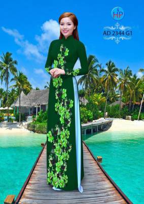 Vải áo dài hoa chạy dọc-DT 2055