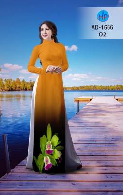 Vải áo dài hoa tà dưới-DT 2057
