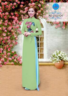Vải áo dài hoa trên-DT 2059