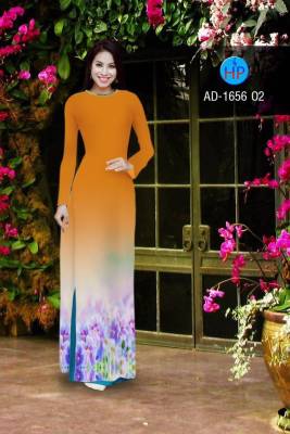 Vải áo dài hoa tà dưới-DT 2062