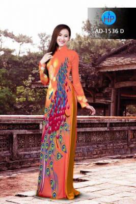 Vải áo dài họa tiết đuôi Công-DT 2117