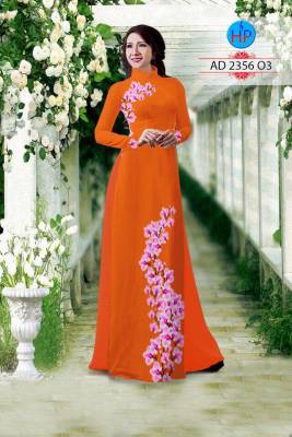 Vải áo dài cành hoa trên dưới-DT 2119