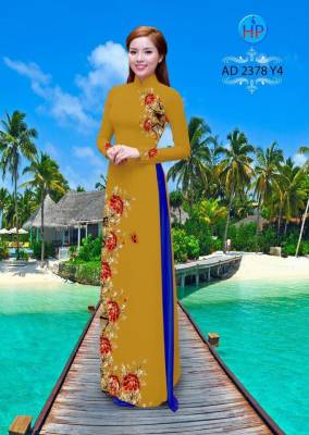 Vải áo dài hoa Hồng-DT 2140