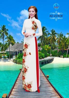 Vải áo dài hoa Hồng-DT 2140