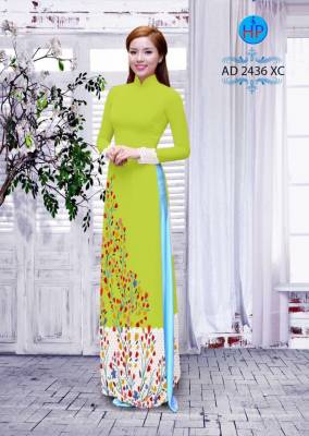 Vải áo dài hoa tà dưới-DT 2165