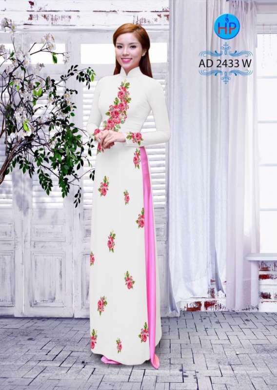Vải áo dài hoa nhỏ
