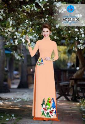 Vải áo dài hoa trên dưới-DT 2178