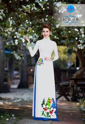Vải áo dài hoa trên dưới-DT 2178