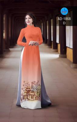 Vải áo dài hình nhà cổ-DT 2183