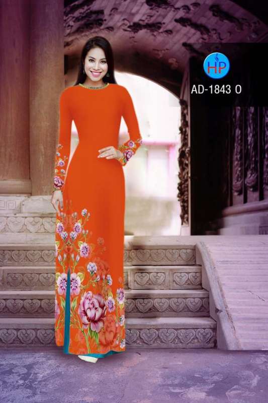 Vải áo dài hoa tà dưới