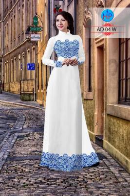 Vải áo dài hoa văn trên dưới-DT 2193
