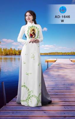 Vải áo dài hình đức mẹ Maria-DT 2194