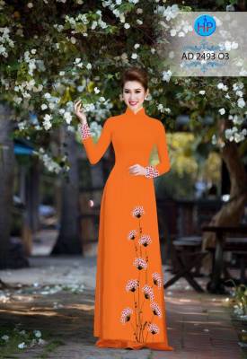 Vải áo dài hoa tà dưới-DT 2202