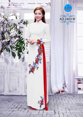 Vải áo dài hoa xéo-DT 2214