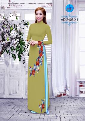 Vải áo dài hoa xéo-DT 2214