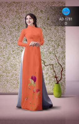 Vải áo dài hoa tà dưới-DT 2241