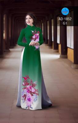 Vải áo dài hoa trên dưới-DT 2245