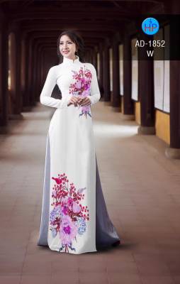 Vải áo dài hoa trên dưới-DT 2245