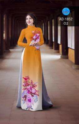 Vải áo dài hoa trên dưới-DT 2245