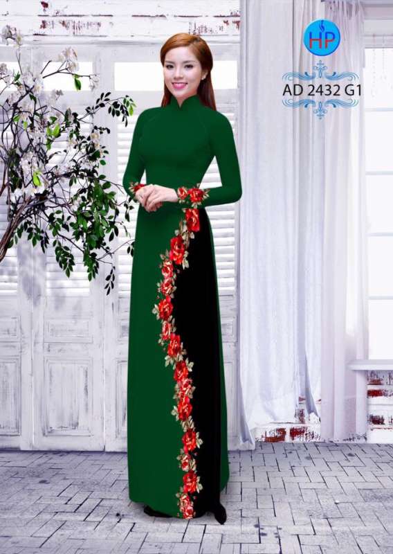 Vải áo dài hoa dây nhỏ