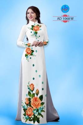 Vải áo dài hoa Hồng-DT 2276