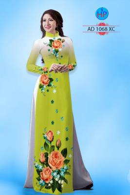 Vải áo dài hoa Hồng-DT 2276