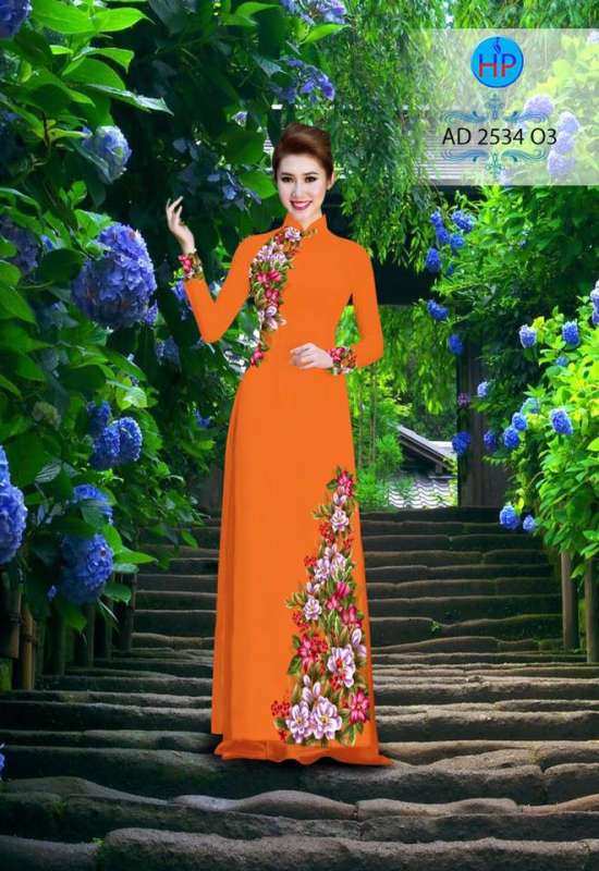 Vải áo dài hoa trên dưới