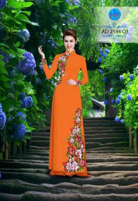 Vải áo dài hoa trên dưới-DT 2287