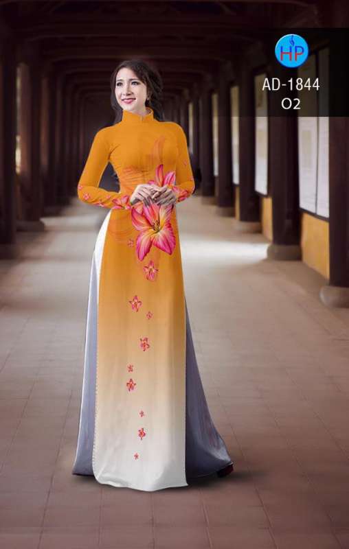 Vải áo dài hoa lớn