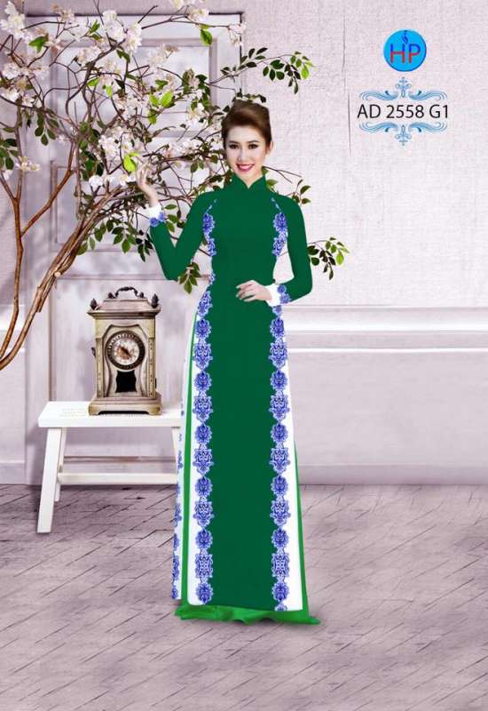Vải áo dài hoa văn chạy dọc
